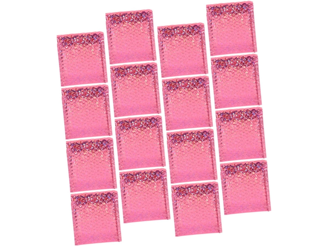 Lote de 50 envelopes acolchoados para encomendas postais, 15x13 cm, rosa fúcsia, autoadesivos, resistentes e com ótima absorção de impacto.