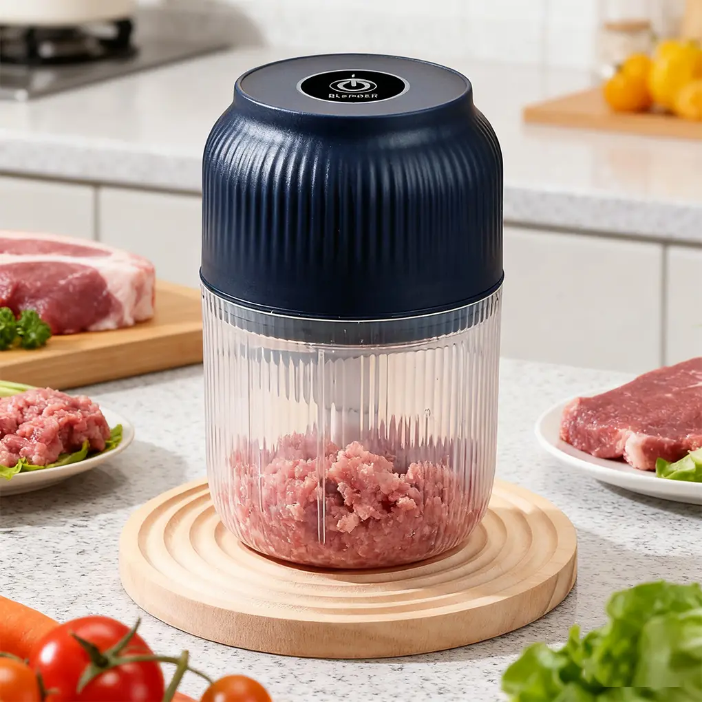 Picador De Alho Elétrico Portátil, 300 Ml, 4 Lâminas, Para Legumes, Cebola