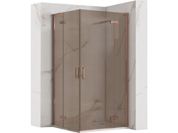 Box de chuveiro duplo Rea Hugo 80x100 cobre escovado