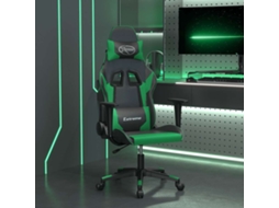 Vidaxl Cadeira Gaming Massagens Couro Artificial Preto E Verde