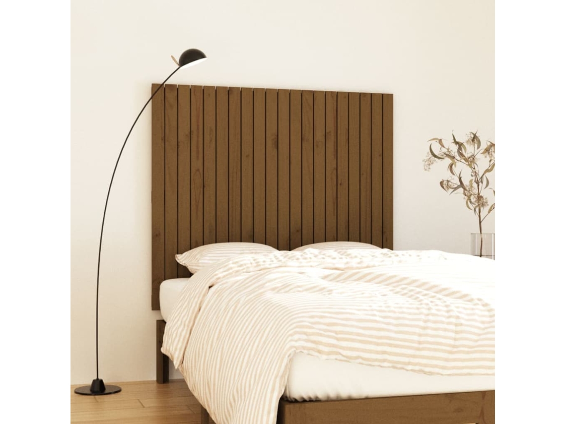 Vidaxl Cabeceira De Parede 127,5x3x110 Cm Pinho Maciço Castanho-mel