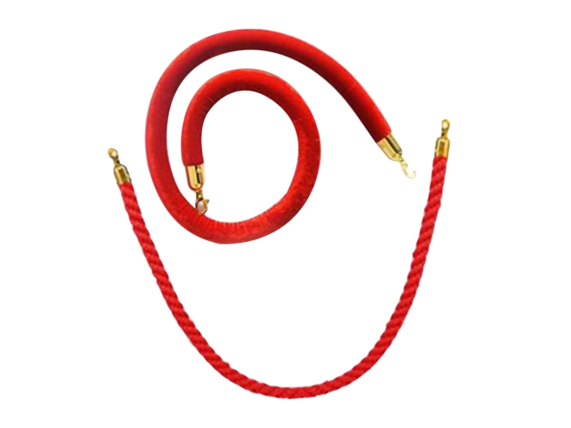 Cordão de Veludo Vermelho para Controle de Multidões, com Ganchos Dourados, para Eventos de Prestígio. SFUSHOS