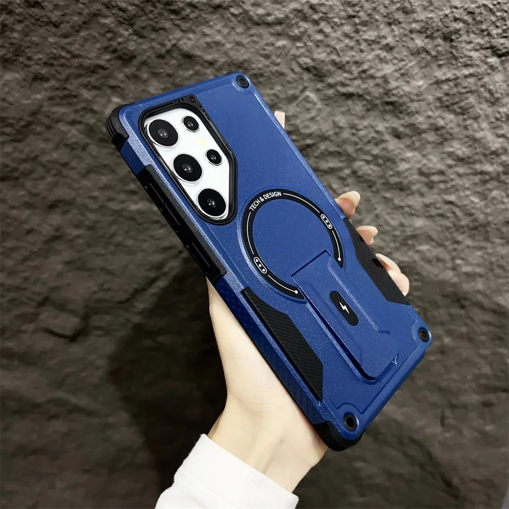 Capa Para Celular Com Suporte Magnético Magsafe (azul Para Samsung A05s)