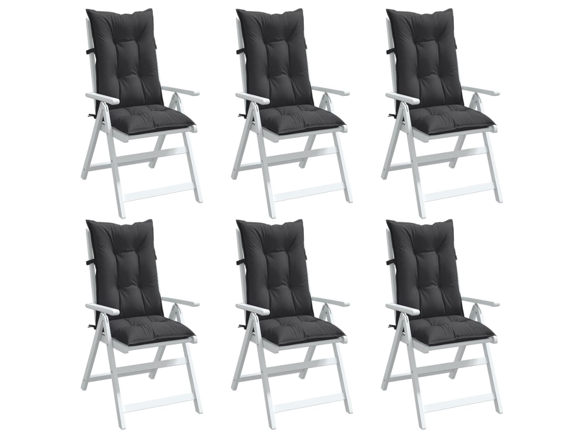 Vidaxl Almofadões Para Cadeiras Altas 6 Pcs Mesclado Tecido Antracite