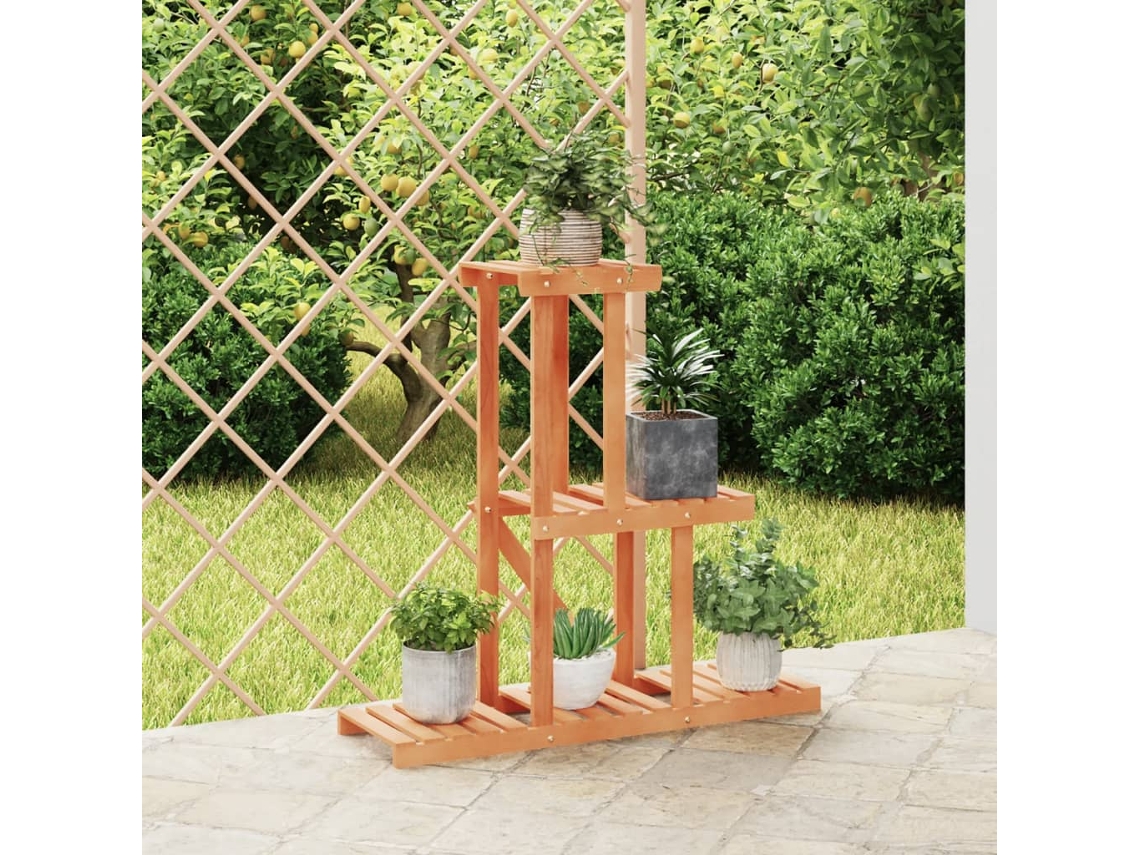 Vidaxl Suporte De Plantas 81x25x75,5 Cm Madeira De Abeto Maciça