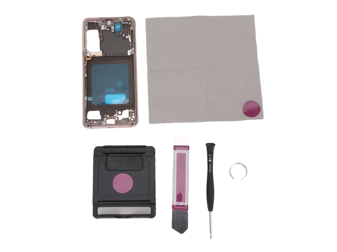 Borda do Telefone para Moldura Média de Metal do Galaxy S21 EOOCOO (material Metal, Ouro Rosa)