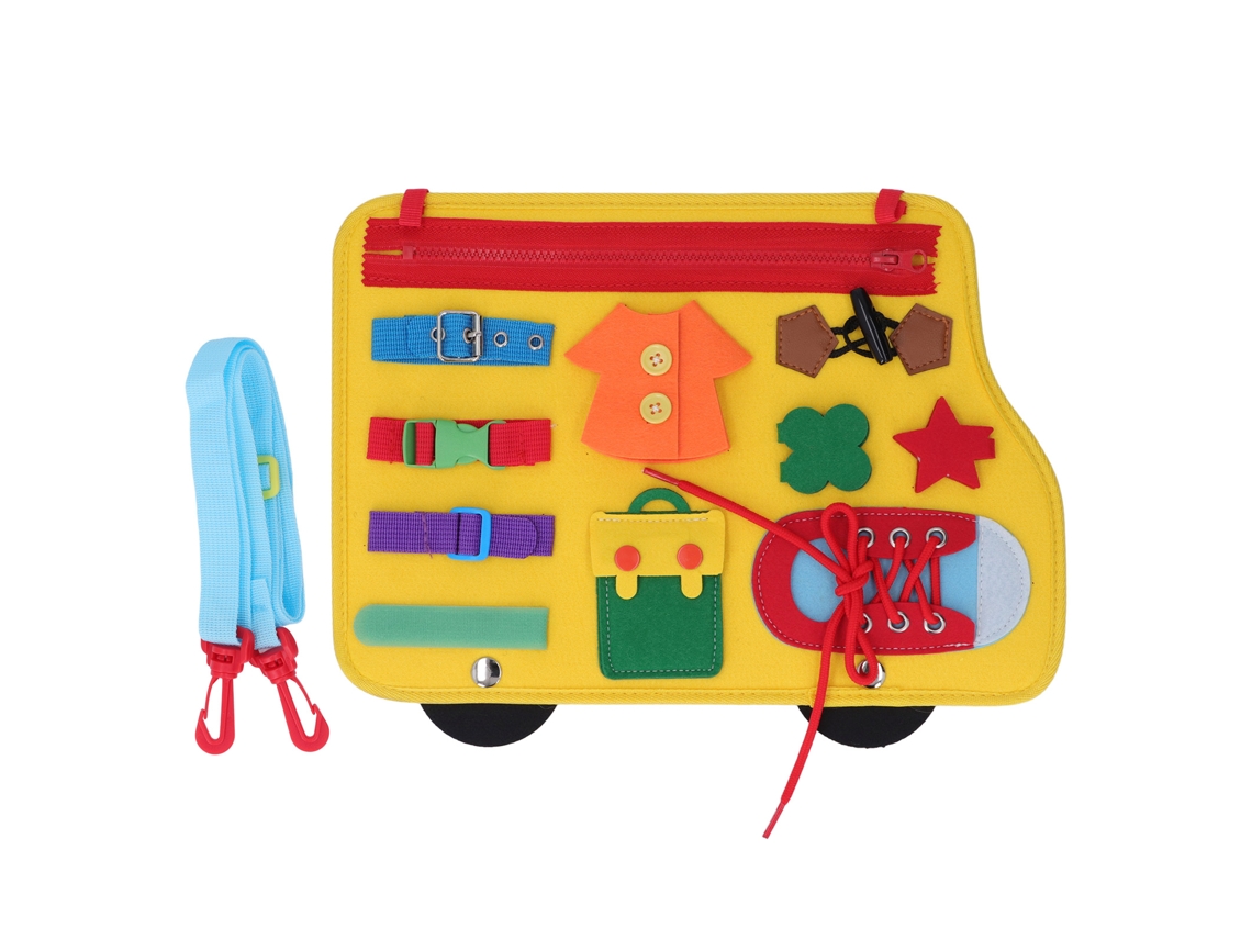 Painel sensorial para crianças com zíper e cadarços, brinquedo educativo, presente de aniversário