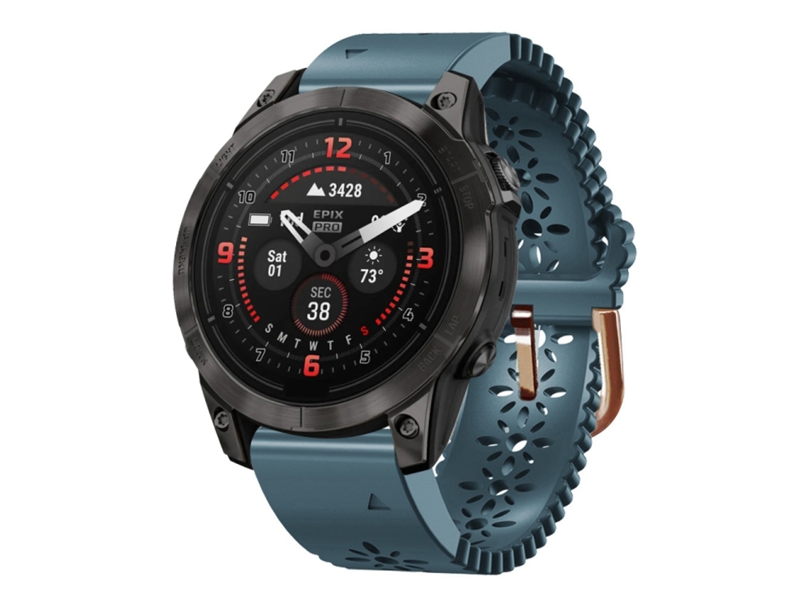 Bracelete para Garmin Epix Pro Silicone Renda Respirável Lago Azul XIAOMOYU (42mm)