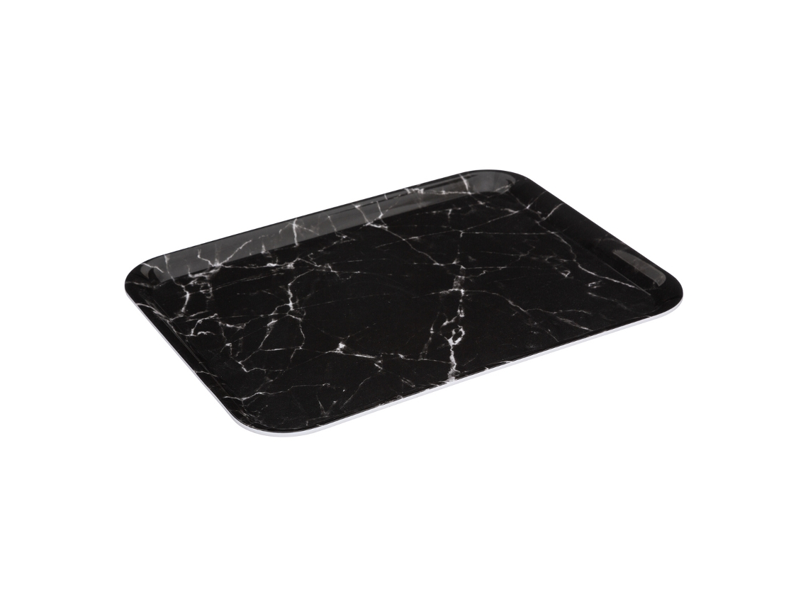5FiveBandeja Angular Retangular 33X43Cm Efeito Mármore Preto 5 FIVE SIMPLY SMART
