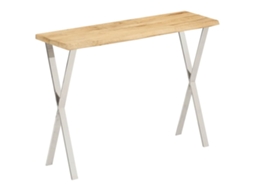 Vidaxl Mesa Consola C/ Borda Viva 105x33x76cm Madeira Mangueira Maciça
