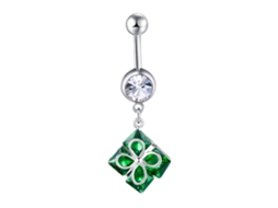 Anel De Umbigo Anti-alergia Com Zircônia Flor Acessório Piercing