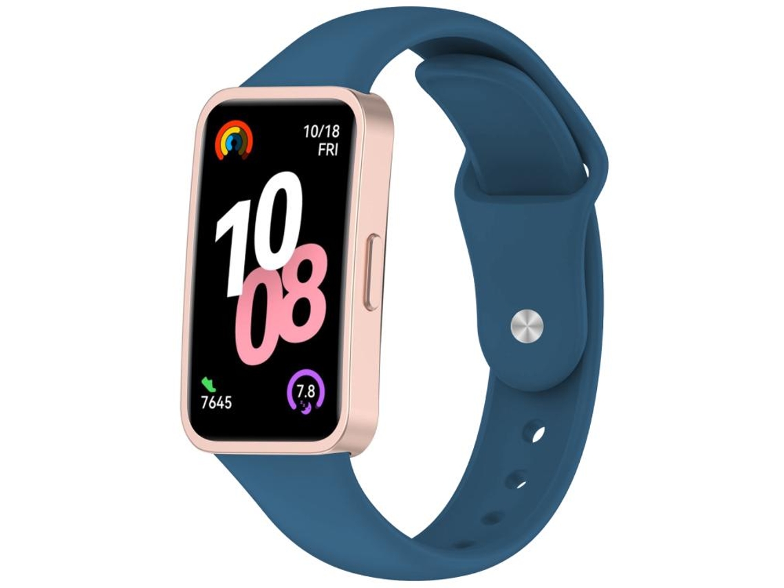 Bracelete Para Huawei Band 10 / 9 / 8 - Silicone - Fivela Reversa Azul
