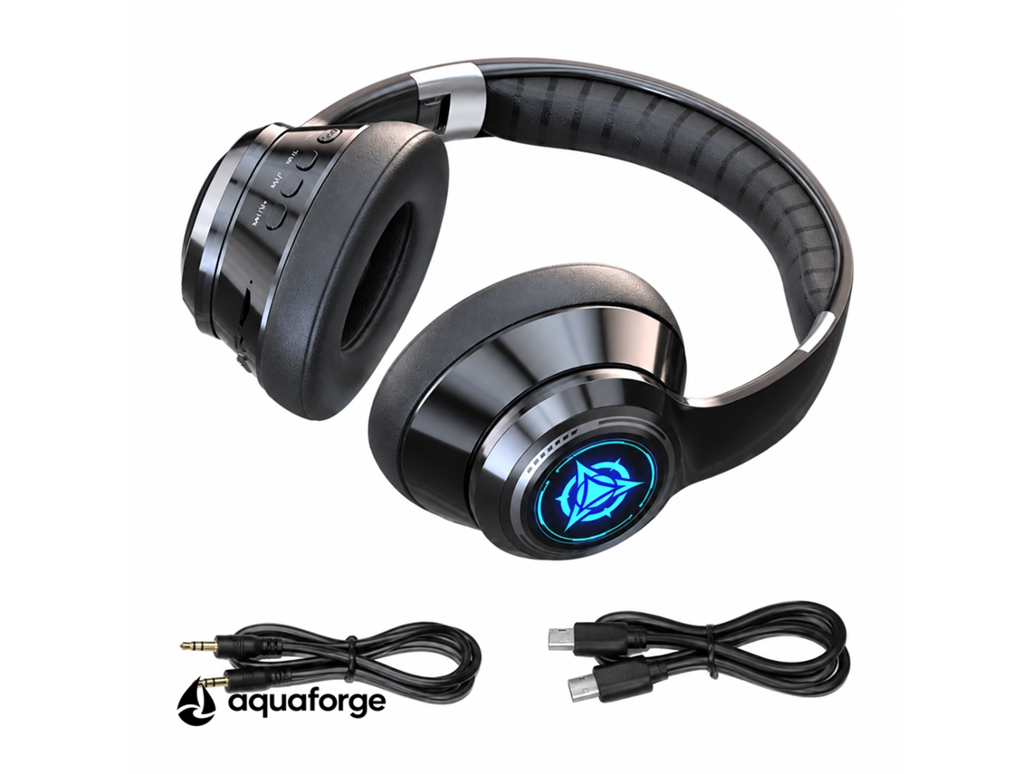 Headset Gaming Bluetooth 5.2 Sem Fio Com Microfone Enc Led Rgb Som Estéreo 3,5 Mm