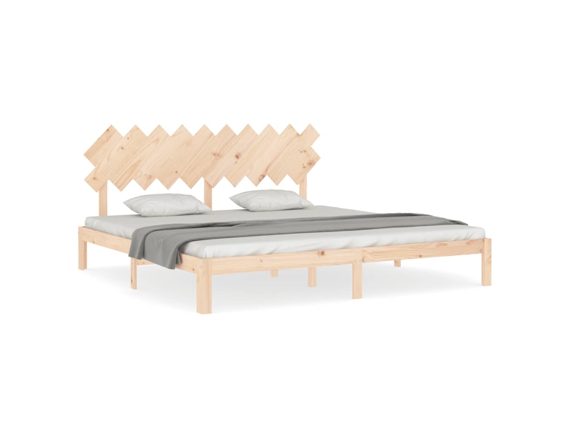 Bed Frame, Bed Frames Vidaxl Marrom Madeira De Pinho (200 X 200 Cm)