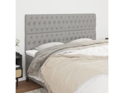 Cabecero 4 piezas Tela 100x7x78/88 cm Gris Claro