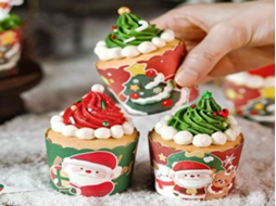 Formas para muffins Lurelia, 150 unidades, antiaderentes, Natal, para muffins e cupcakes.