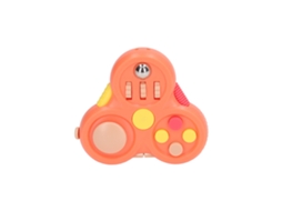 Brinquedo giratório para alívio do estresse e da ansiedade, com sensor de dedo e botão giratório, laranja.