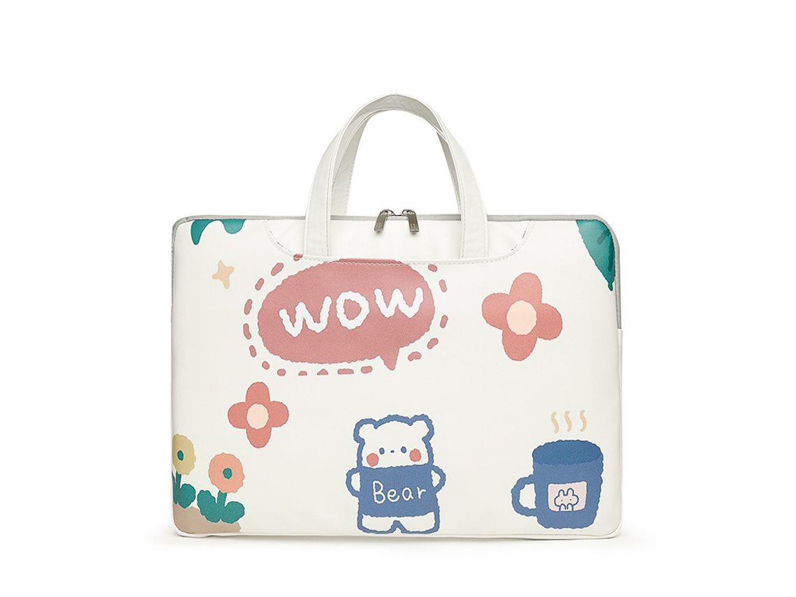 Bolsa para laptop com estampa de desenho animado para laptop de 15,6 polegadas (Little Bear 2)