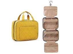 Bolsa De Toaletes Para Viagem Com Gancho Suspenso Resistente À Água Organizador Baby Pink Amarillo