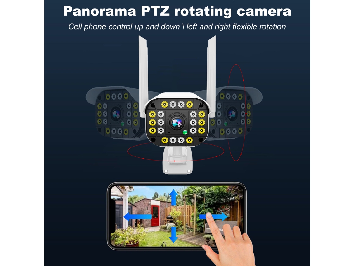 20 Lights Outdoor Rotatable Wireless Network Ptz Camera 1080p Voice Intercom Hd Night Vision No Dead Angle Camera Support Motion Detection Function