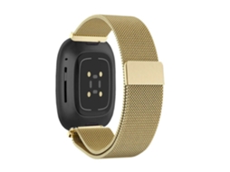 Bracelete Pulseira Milanese Mesh para Fitbit by Google Versa Lite Gold