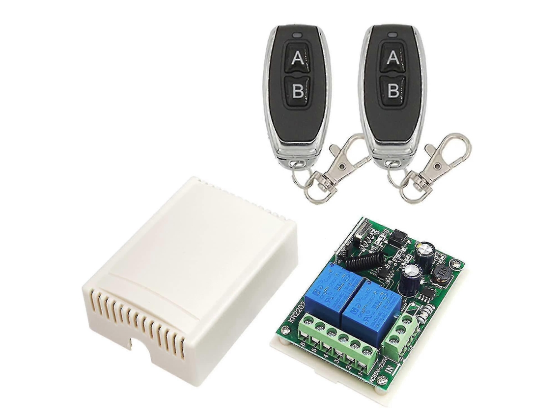 Interruptor De Controle Remoto Sem Fio 2 Canais, 220 V Ca, Com Transmissor Para Ligar/desligar Portas De Garagem, Iluminação E Uso Doméstico