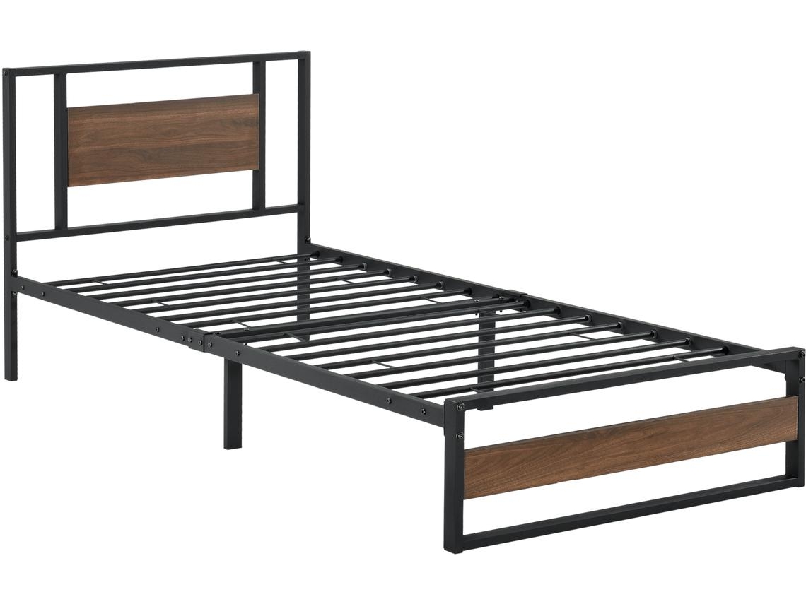 Cama de Solteiro [EN.CASA] (209 x 94 x 88,5 cm - Aço - Preto)