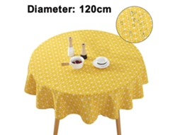 Toalha de Mesa Redonda Sem Rugas Antidesbotamento Capa de Mesa Externa para Jantar Estilo3 120 Cm de Diâmetro