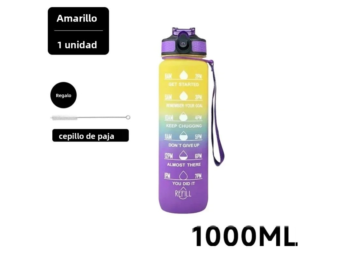 Garrafa de Água Amarela de 1000ml, À Prova de Vazamentos, Ideal para Esportes e Viagens. MDUG