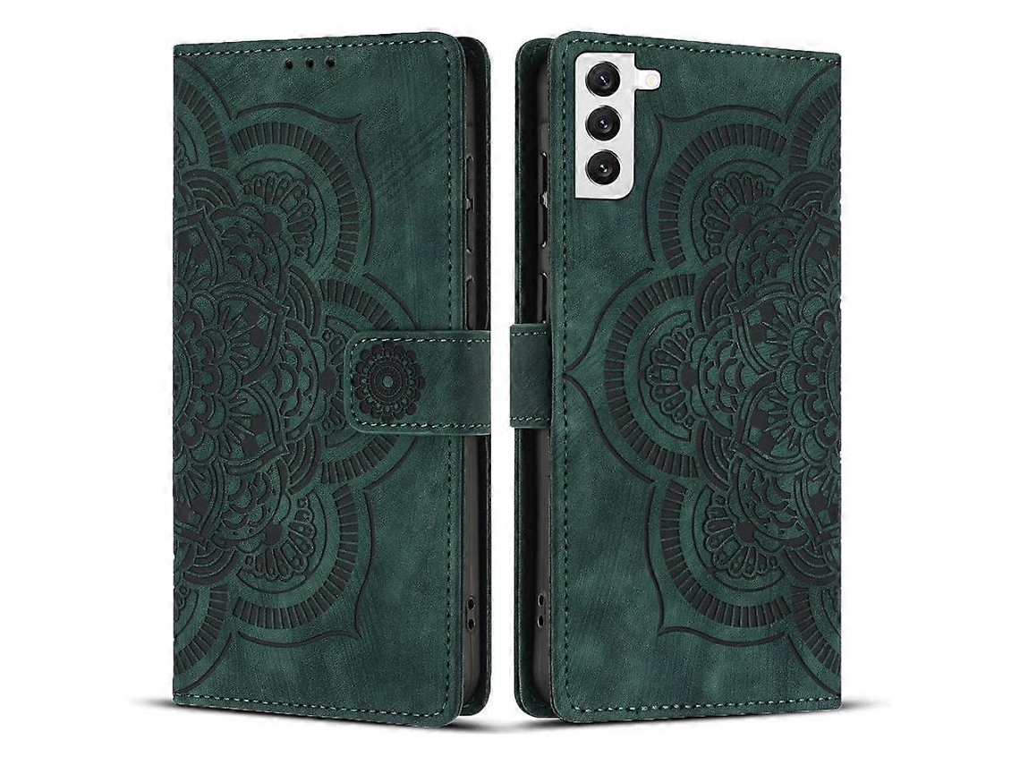 Capa De Celular De Couro Fosco Retrô Com Estampa De Mandala