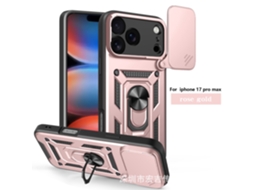 Capa Para Celular Veicular Com Sistema Magnético Anti-quedaouro Rosa (abertura Para Prego) - Iphone 17 (furo De Precisão)