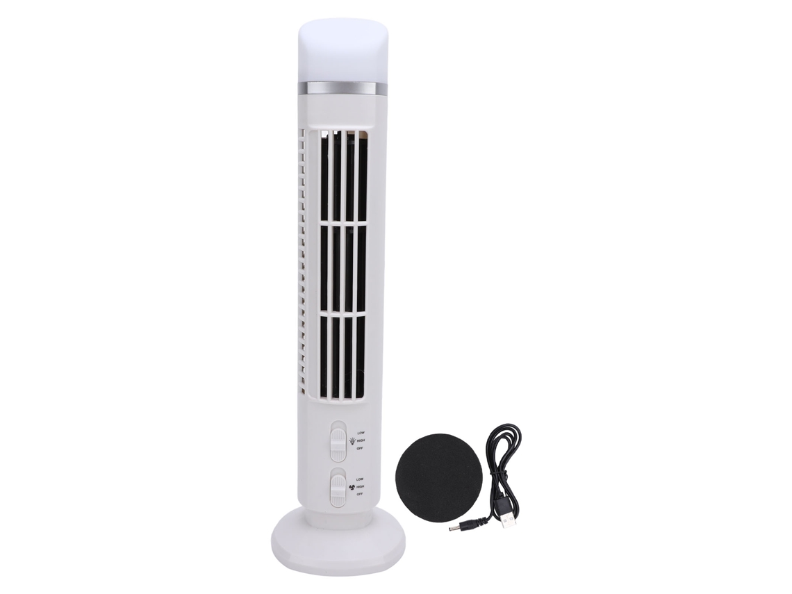 Ventilador Torre Sem Lâmina Usb Silencioso Com Luz