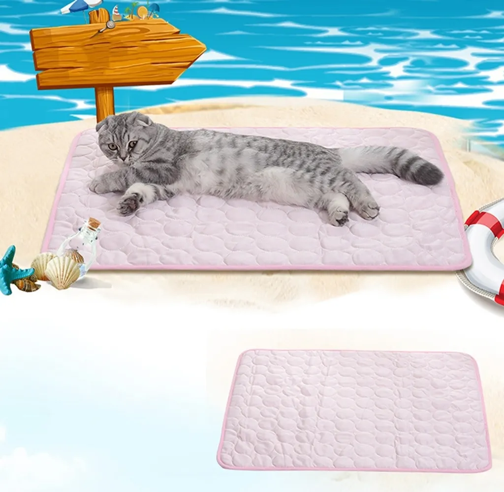 Tapete Refrescante, para Cães, Lavável, Antiderrapante, Macio, Uso no Verão, 40x30 Cm, Rosa AQUAFORGE