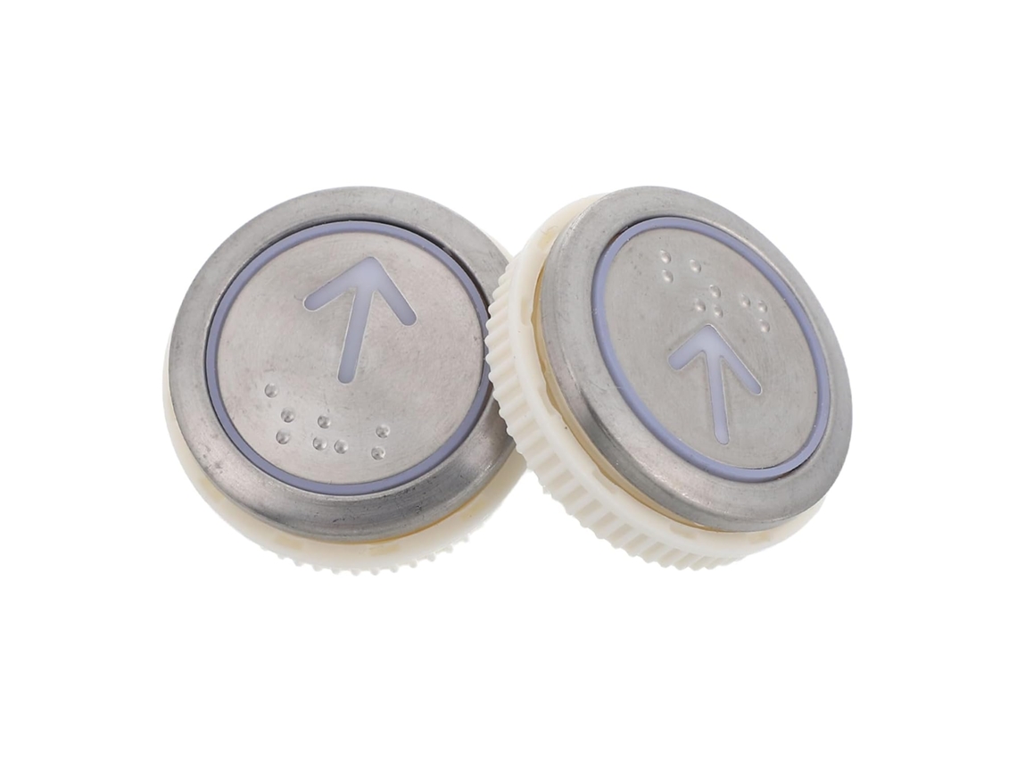 Conjunto De 2 Botões Redondos De Aço Inoxidável Com Inscrição Braille Para Elevadores, Acessórios De Reposição Para Uso Comercial.