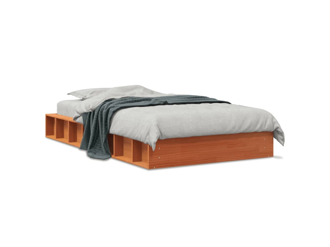 Cama Sem Colchão 100x200 Cm Pinho Maciço Castanho mel MAISON EXCLUSIVE