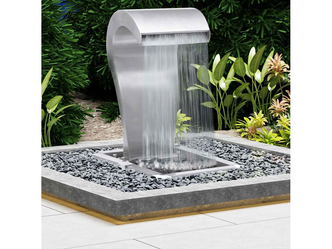 Vidaxl Cascata De Jardim 34x49x82 Cm Aço Inoxidável Prateado