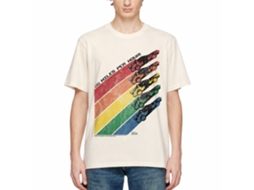 Rockinstone Back To The Future Movie Rainbow Solid Natural Adult T-shirt Size:xl