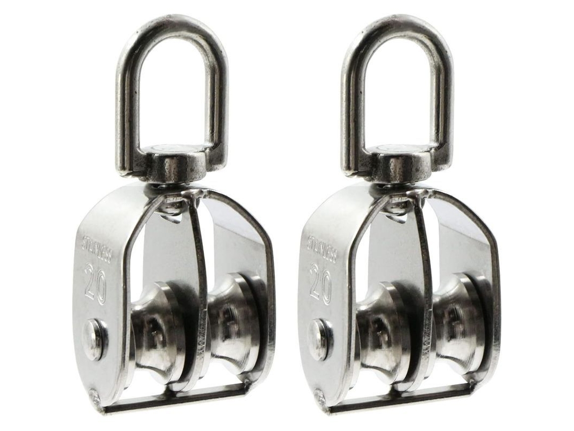 Polea Giratoria Doble De Acero Inoxidable, Carga Máxima 50kg Para Equipo De Fitness, Jardín Y Casa