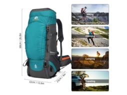 Mochila Resistente À Água 65l com Capa de Chuva para Camping