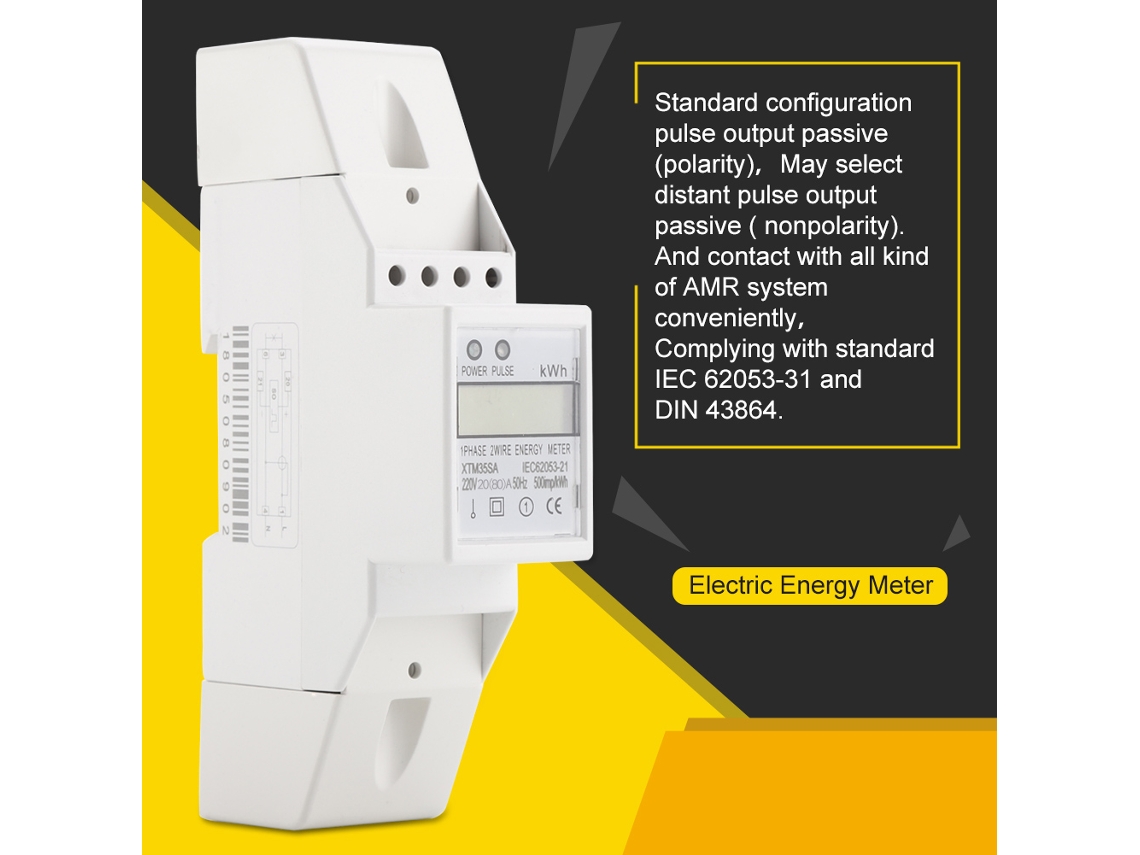 Contador de Energia Digital Din Rail 2p 220v 20 a (80)