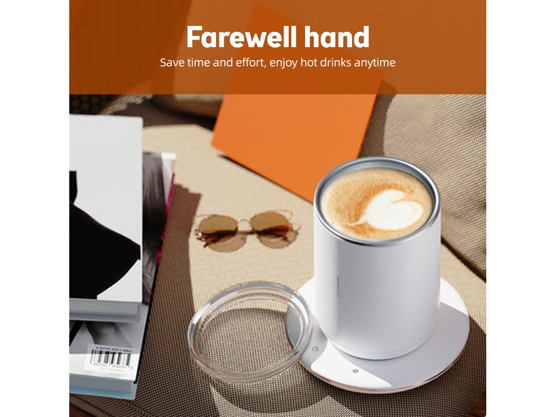 Caneca de Café Auto agitação 2 em 1 55°C S/MARCA com Aquecedor de Mesa