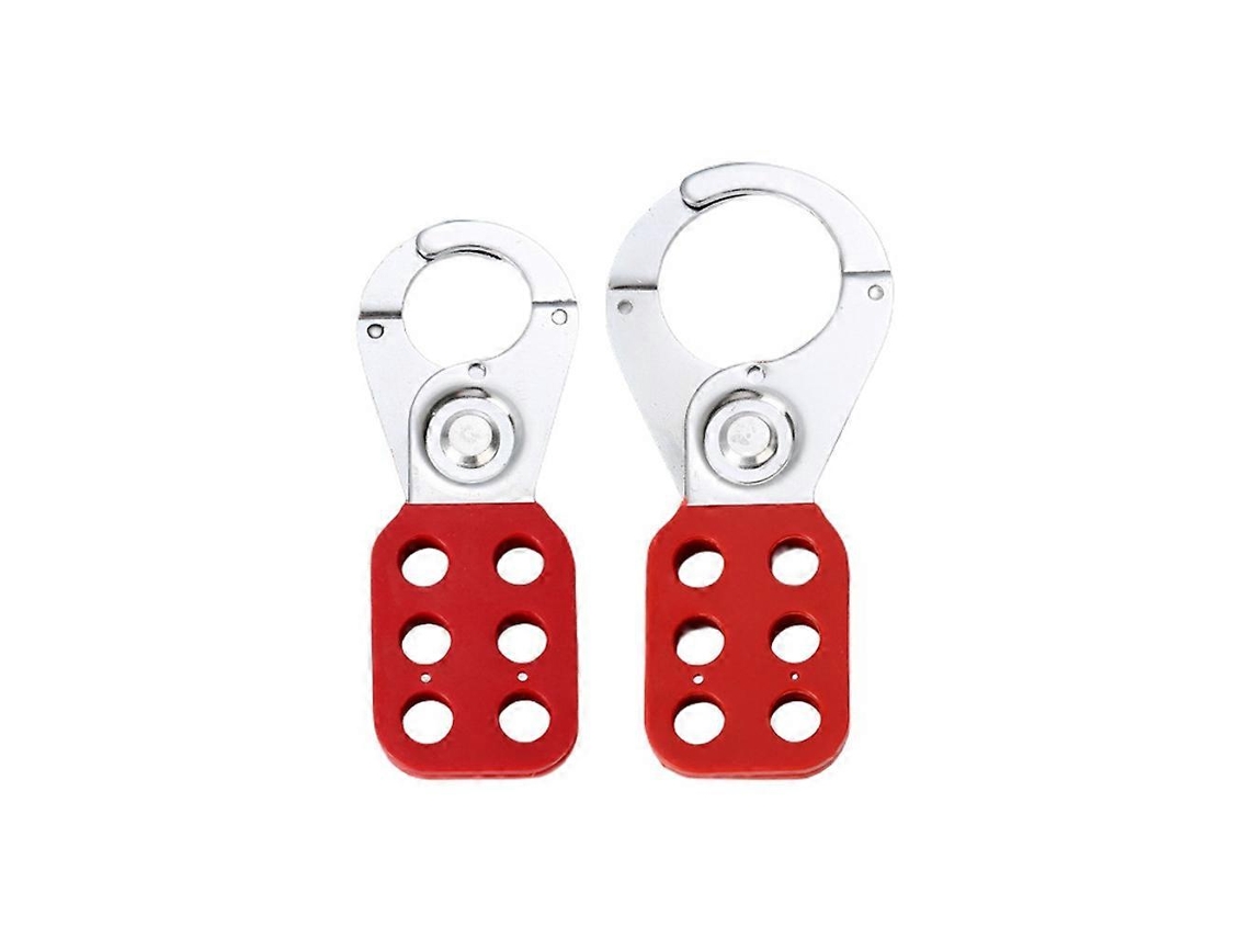 2 Cerraduras de Seguridad Hasp para Bloqueo Industrial Equipo Acero Nylon Resistente a Impactos Y Temperaturas Rojo Plata