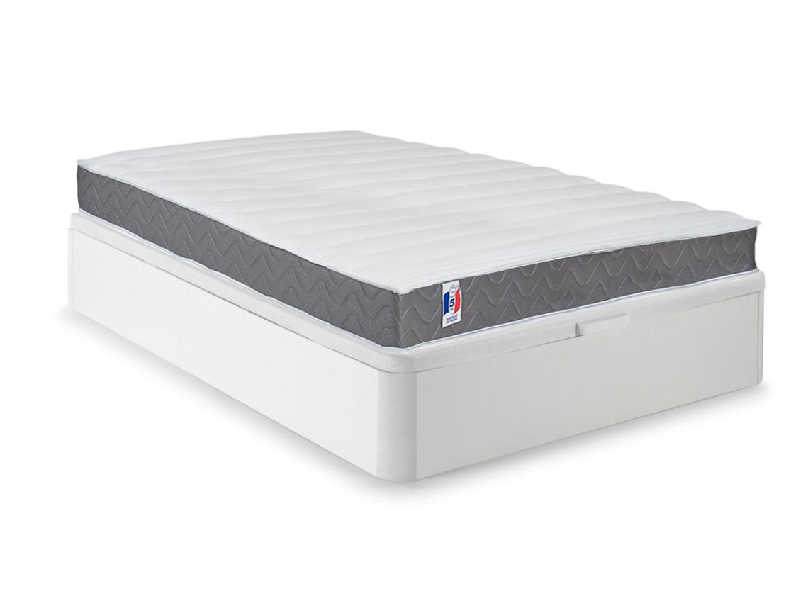 Conjunto Cama Colchão Somier DREAMEA PLAY Heaven (Branco - Madeira - 160x200 cm)