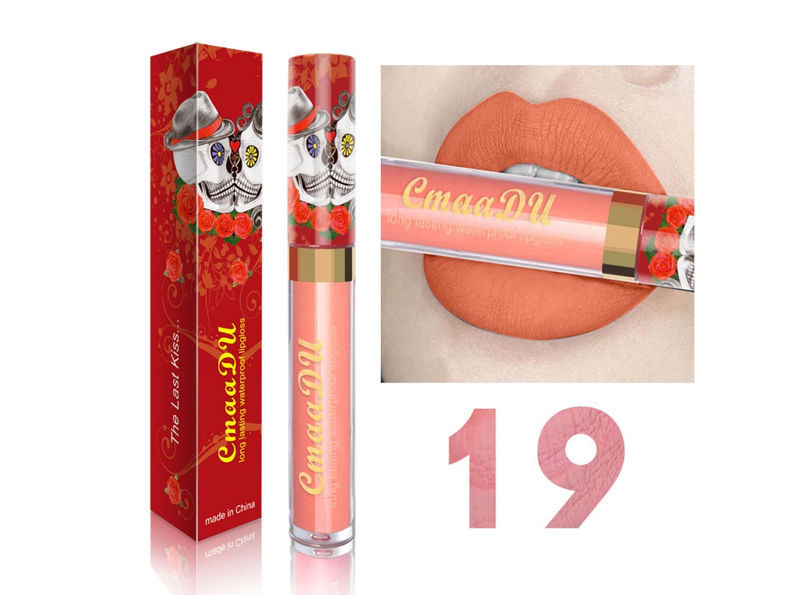 Bálsamo Labial Matte de Longa Duração, Gloss Labial Cremoso e Hidratante, Maquiagem Cosmética (19)