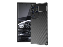 Capa De Celular Em Tpu Resistente A Impactos Com Textura De Fibra De Carbono Para Samsung Galaxy S23 Ultra 5g