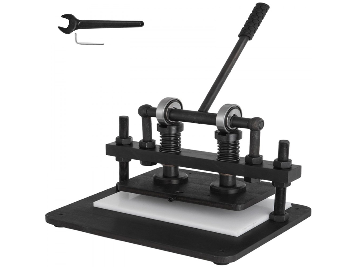 Conjunto De Máquina De Corte De Couro Manual 260x160mm Com Prensa Reforçada Tekmaquinas
