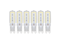 2026 6 Peças de Lâmpadas Led G9 7w Reguláveis 360° Iluminação 110 140v Luz Branca Natural para Lâmpadas de Parede, Mesa de Escritório e Armário