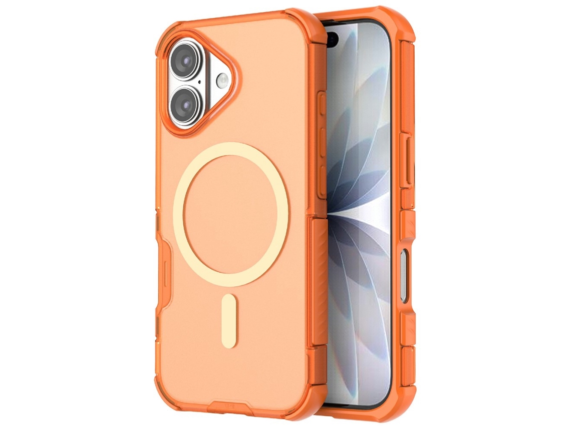Capa Híbrida Laranja Magsafe À Prova De Choque Para Iphone 17