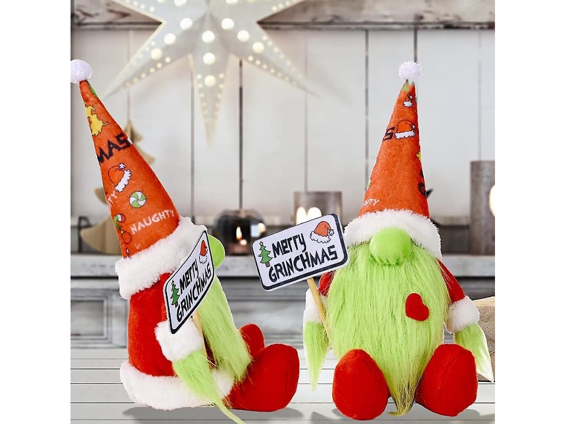 Conjunto De 2 Decorações De Natal Com Duendes E Pai Natal