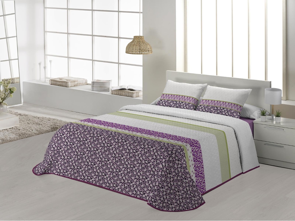 Colcha JVR Lena (Poliéster - Roxo - 180 cm)